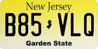 NJ license plate B85VLQ