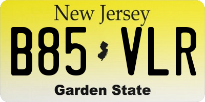 NJ license plate B85VLR