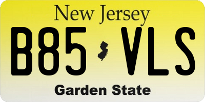 NJ license plate B85VLS