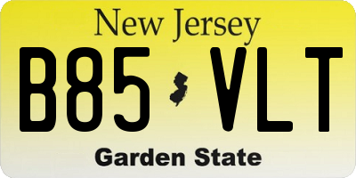 NJ license plate B85VLT