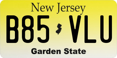 NJ license plate B85VLU