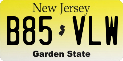 NJ license plate B85VLW