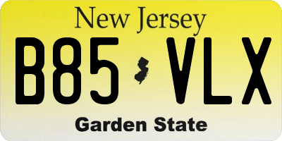 NJ license plate B85VLX
