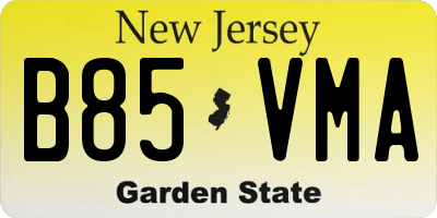 NJ license plate B85VMA