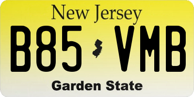 NJ license plate B85VMB