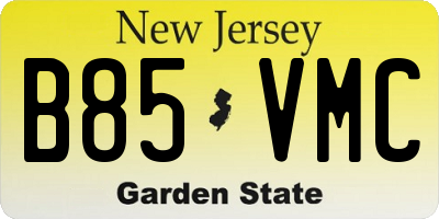 NJ license plate B85VMC