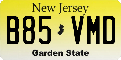 NJ license plate B85VMD