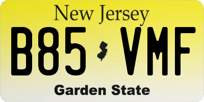 NJ license plate B85VMF
