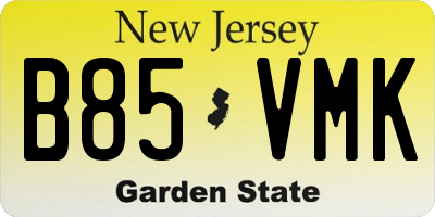 NJ license plate B85VMK