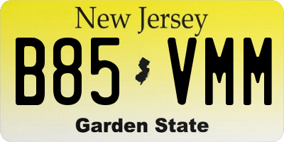 NJ license plate B85VMM
