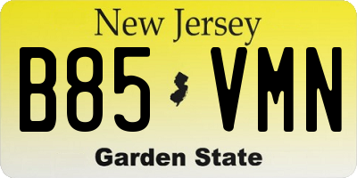 NJ license plate B85VMN