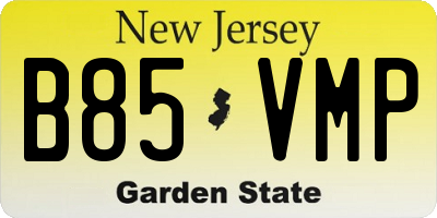 NJ license plate B85VMP