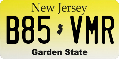 NJ license plate B85VMR