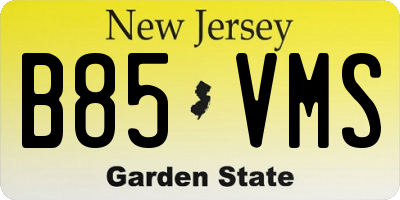 NJ license plate B85VMS
