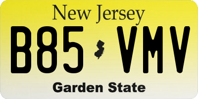 NJ license plate B85VMV