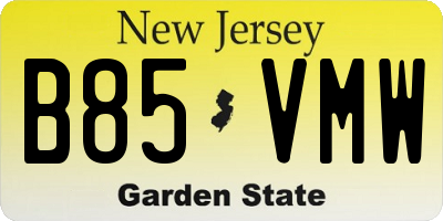 NJ license plate B85VMW