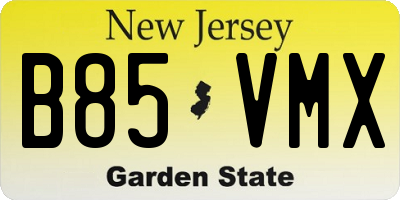 NJ license plate B85VMX