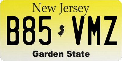 NJ license plate B85VMZ