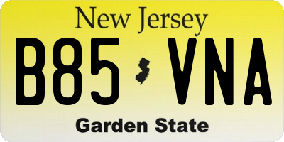 NJ license plate B85VNA