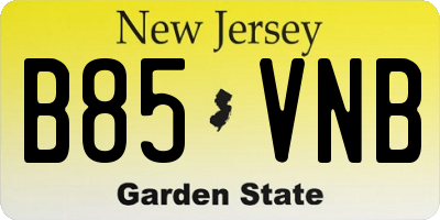 NJ license plate B85VNB