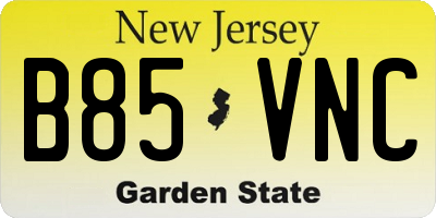 NJ license plate B85VNC