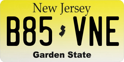 NJ license plate B85VNE