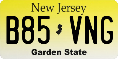 NJ license plate B85VNG