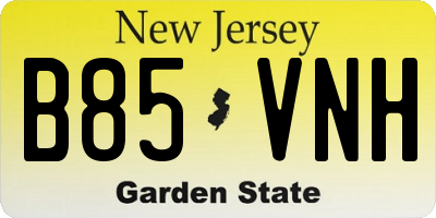NJ license plate B85VNH
