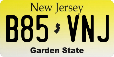 NJ license plate B85VNJ