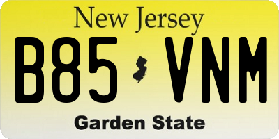 NJ license plate B85VNM