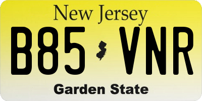 NJ license plate B85VNR