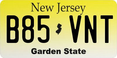 NJ license plate B85VNT