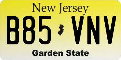 NJ license plate B85VNV