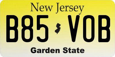 NJ license plate B85VOB