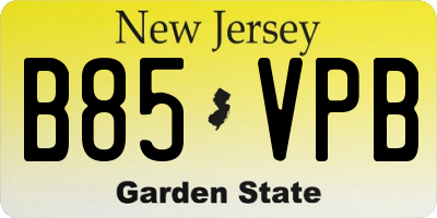 NJ license plate B85VPB