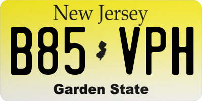 NJ license plate B85VPH