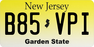 NJ license plate B85VPI