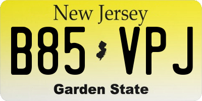 NJ license plate B85VPJ