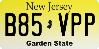 NJ license plate B85VPP