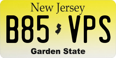 NJ license plate B85VPS
