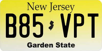 NJ license plate B85VPT