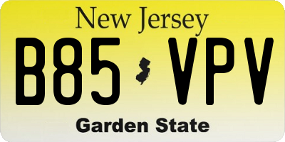 NJ license plate B85VPV