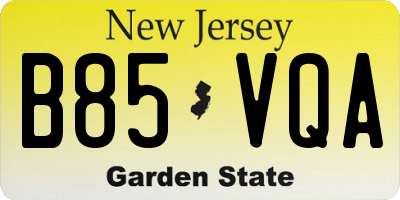 NJ license plate B85VQA