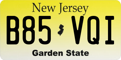 NJ license plate B85VQI