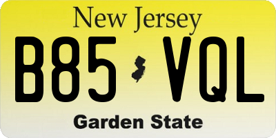 NJ license plate B85VQL