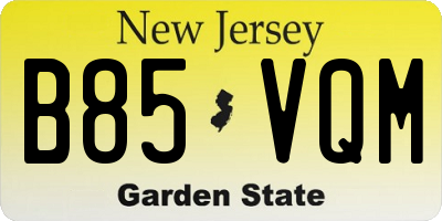 NJ license plate B85VQM