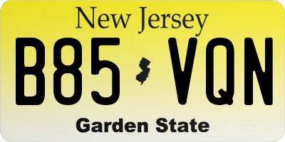 NJ license plate B85VQN