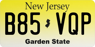 NJ license plate B85VQP