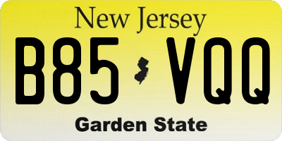 NJ license plate B85VQQ