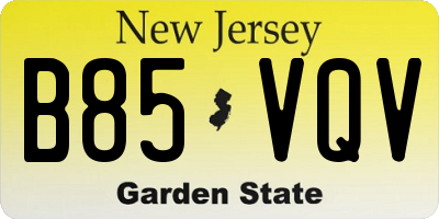 NJ license plate B85VQV